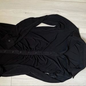 Black ruched slinky dress